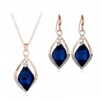 SET580 - Blue Crystal Necklace Set